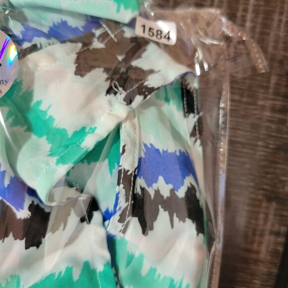 George Womens Mini Dress S Blue‎ Green Black Abstract Print Sleeveless Summer - Picture 10 of 10